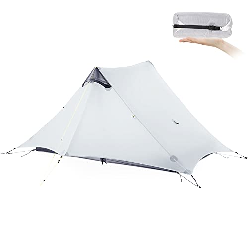 Ultralight Tent 3-Season Backpacking Tent 1 Person/2 Person Camping Tent, Outdoor Lightweight LanShan Camping Tent Shelter, Perfect for Camping, Trekking, Kayaking, Climbing, Hiking, 2 Person, White