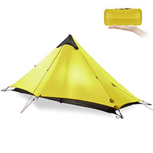 Load image into Gallery viewer, Ultralight Tent 3-Season Backpacking Tent 1 Person/2 Person Camping Tent, Outdoor Lightweight LanShan Camping Tent Shelter, Perfect for Camping, Trekking, Kayaking, Climbing, Hiking, 1 Person, Yellow
