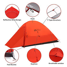 Load image into Gallery viewer, MOBI GARDEN Ultralight Backpacking Tent 2 Persons Lightweight Camping Tent Easy Setup Orange 2.82lb Waterproof Windproof Hiking Trekking Mountaineering 3 Season
