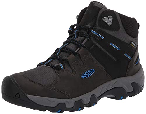 KEEN Men's Steens MID WP Hiking Boot, Black, 14