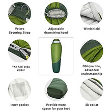 Load image into Gallery viewer, ATEPA XL Oversize Down Mummy Backpacking Lightweight Sleeping Bag for Adult, Large Wide Warm Weather Ultralight Waterproof Sleeping Bag with Compression Sack for Women, Men, Hiking, Camping, Green
