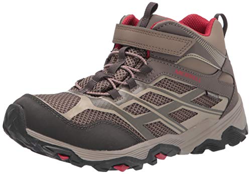 Merrell Moab FST Mid Alternative Closure Waterproof Hiking Boot, Boulder, 1.5 US Unisex Big Kid