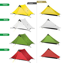 Load image into Gallery viewer, Ultralight Tent 3-Season Backpacking Tent 1 Person/2 Person Camping Tent, Outdoor Lightweight LanShan Camping Tent Shelter, Perfect for Camping, Trekking, Kayaking, Climbing, Hiking, 1 Person, Yellow
