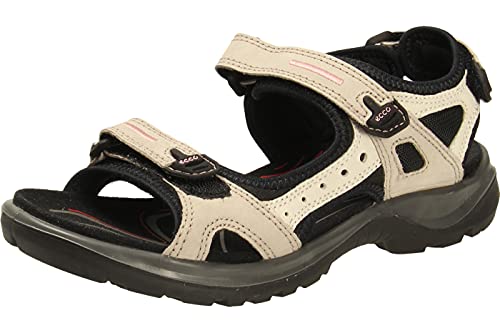 ECCO Women's Yucatan outdoor offroad hiking sandal, Atmosphere/Ice White/Black, 8 M US