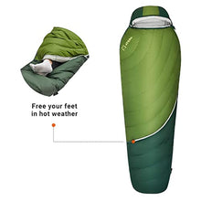 Load image into Gallery viewer, ATEPA XL Oversize Down Mummy Backpacking Lightweight Sleeping Bag for Adult, Large Wide Warm Weather Ultralight Waterproof Sleeping Bag with Compression Sack for Women, Men, Hiking, Camping, Green
