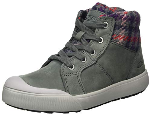 KEEN Women's Elena Mid Height Ankle Boot Hiking, Pewter/Drizzle, 10