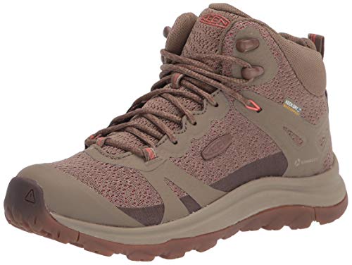 KEEN Women's Terradora 2 Waterproof Mid Height Hiking Boot, Timberwolf/Coral, 9