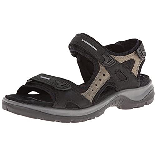 ECCO Women's Yucatan outdoor offroad hiking sandal, Black/Mole/Black, 9 M US