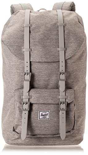 Herschel Little America Laptop Backpack, Light Grey Crosshatch/Grey Rubber, Classic 25.0L