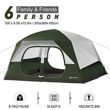 Load image into Gallery viewer, Forceatt 6 Person Tent, Waterproof and Ventilated Camping Tent for 4 Seasons, Dome Cabin Tent with Storage Bag, The Tent has a Large Space for Family Gatherings, Hikingand and Outdoors Activities.
