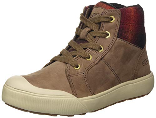 KEEN Women's Elena Mid Height Ankle Boot Hiking, Chestnut/Plaza Taupe, 6