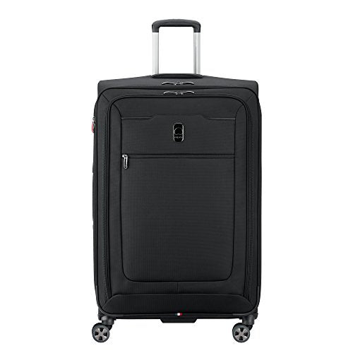 DELSEY Paris Hyperglide Softside Expandable Luggage with Spinner Wheels, Black, Checked-Large 29 Inch