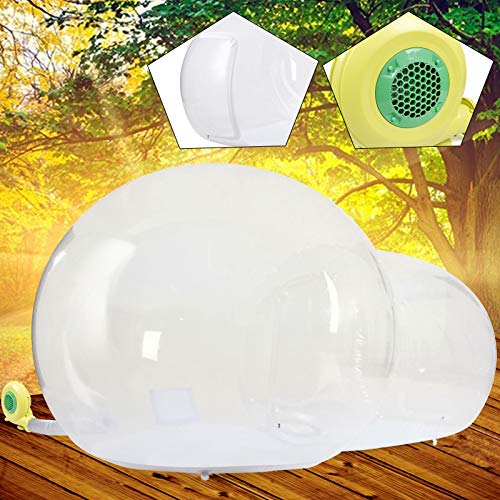 Outdoor Inflatable Bubble Camping Tent Clear Dome Camping Cabin with Quiet Air Blower for DIY Outdoor Family Backyard Camping Stargazing (10ft Transparent Tent + 6.6ft White Tunnel)