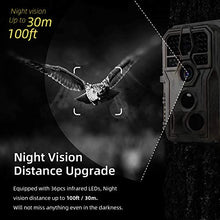 Load image into Gallery viewer, 2-Pack Trail Game Cameras Time Lapse Wildlife Hunting Deer Camera 24MP Photo 1296P Video 100ft Night Vision No Glow 0.1S Trigger Speed Motion Activated Audio Waterproof Password Protected
