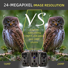 Load image into Gallery viewer, 2-Pack Trail Game Cameras Time Lapse Wildlife Hunting Deer Camera 24MP Photo 1296P Video 100ft Night Vision No Glow 0.1S Trigger Speed Motion Activated Audio Waterproof Password Protected
