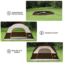 Load image into Gallery viewer, CAMPROS Tent 6 Person-Camping-Tents, Waterproof Windproof Family Dome Tent with Top Rainfly, Large Mesh Windows, Double Layer, Easy Set Up, Portable with Carry Bag - Brown
