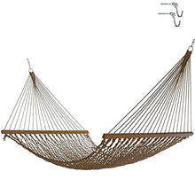 Load image into Gallery viewer, Nags Head Hammocks NH13MOC Double Mocha Duracord Rope Hammock with Free Extension Chains &amp; Tree Hooks, Handcrafted in The USA, Accommodates 2 People, 450 LB Weight Capacity, 13 ft. x 55 in.
