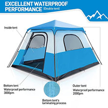 Load image into Gallery viewer, TOOCAPRO Camping Tent Instant Setup 6 Person Pop Up Tents Family Tent Waterproof Sturdy Double Layer Tent Four Season Tents 118*106*71 inch, Blue
