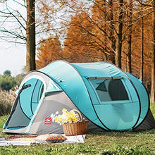 Load image into Gallery viewer, KOMMOT Instant Pop Up Tent for 4 Person, Upgraded Waterproof UV Resistant Portable Family Camping Tent, 2 Mesh Windows &amp;2 Double Layer Doors with Carry Bag, Blue &amp; Grey
