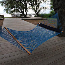 Load image into Gallery viewer, Nags Head Hammocks NH13CHB Double Coastal Blue Duracord Rope Hammock with Free Extension Chains &amp; Tree Hooks, Handcrafted in The USA, Accommodates 2 People, 450 LB Weight Capacity, 13 ft. x 55 in.
