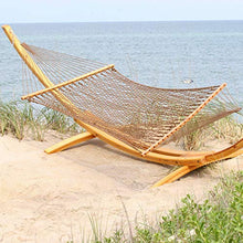 Load image into Gallery viewer, Nags Head Hammocks NH13MOC Double Mocha Duracord Rope Hammock with Free Extension Chains &amp; Tree Hooks, Handcrafted in The USA, Accommodates 2 People, 450 LB Weight Capacity, 13 ft. x 55 in.
